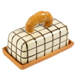 Butter dish with lid Croissant, ceramic, H12x18.1x9.8cm