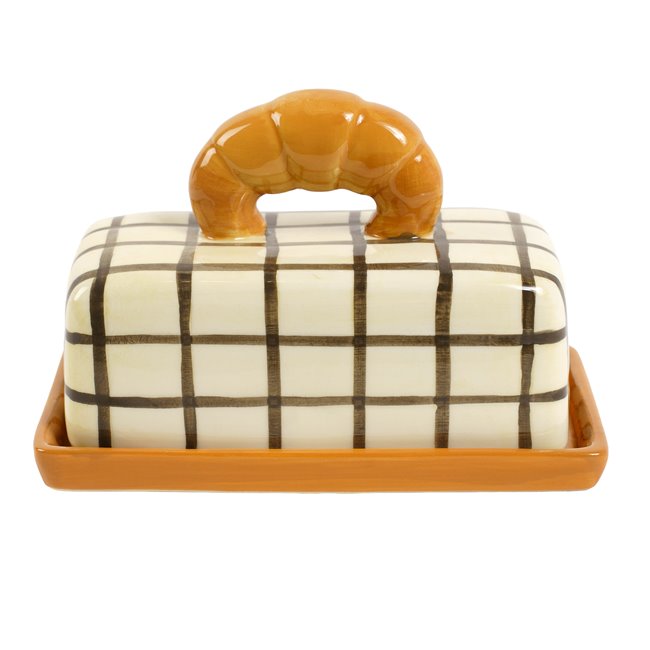 Butter dish with lid Croissant, ceramic, H12x18.1x9.8cm