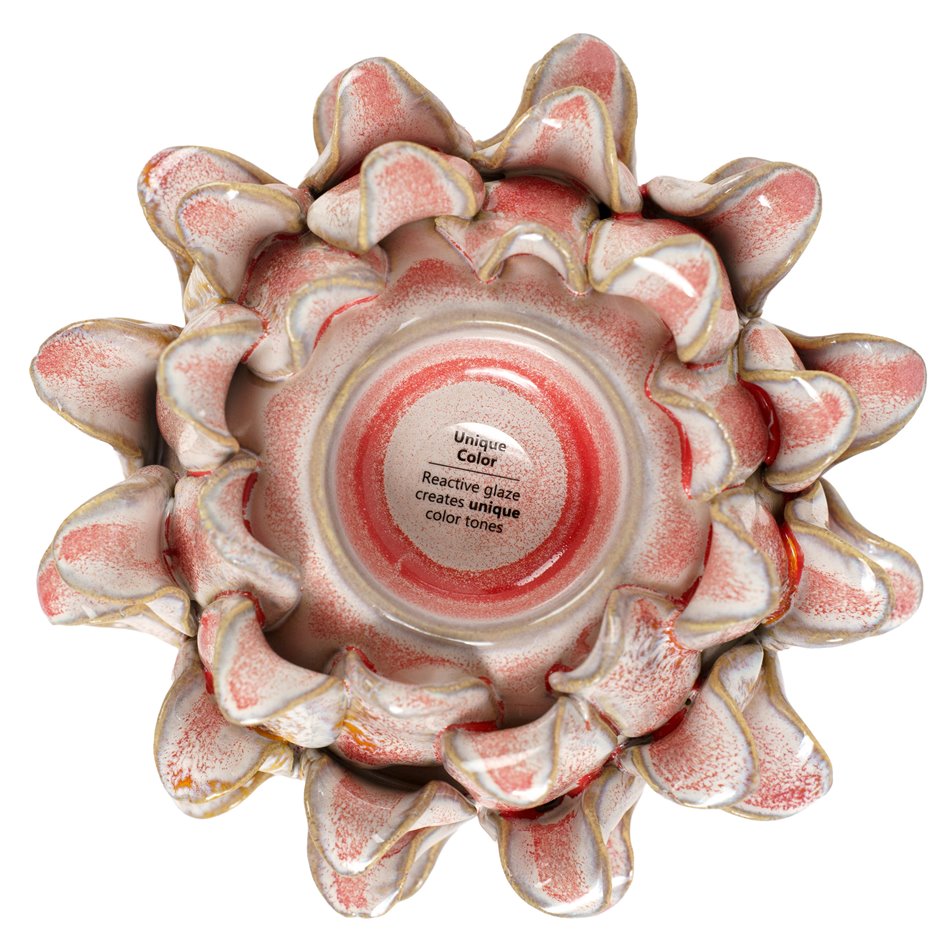 Candle holder Pink, ceramic, H10.5x14.5x14.5cm