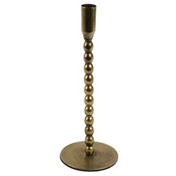 Candle stick Brown, metal, brass color, H26cm, D10cm