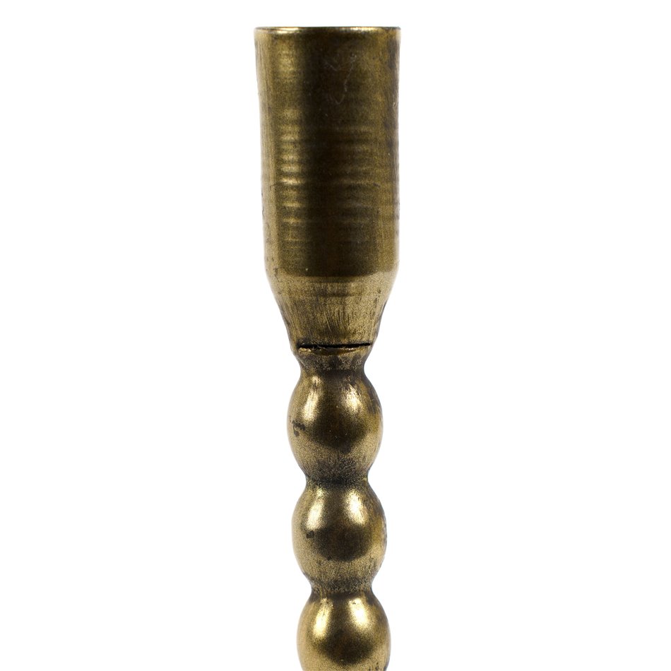 Candle stick Brown L, metal, brass color, H33.5cm, D10cm