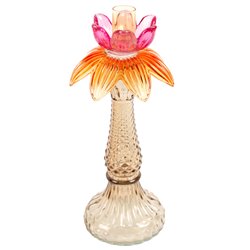 Candle stick Palm, glass, H26cm, D25cm