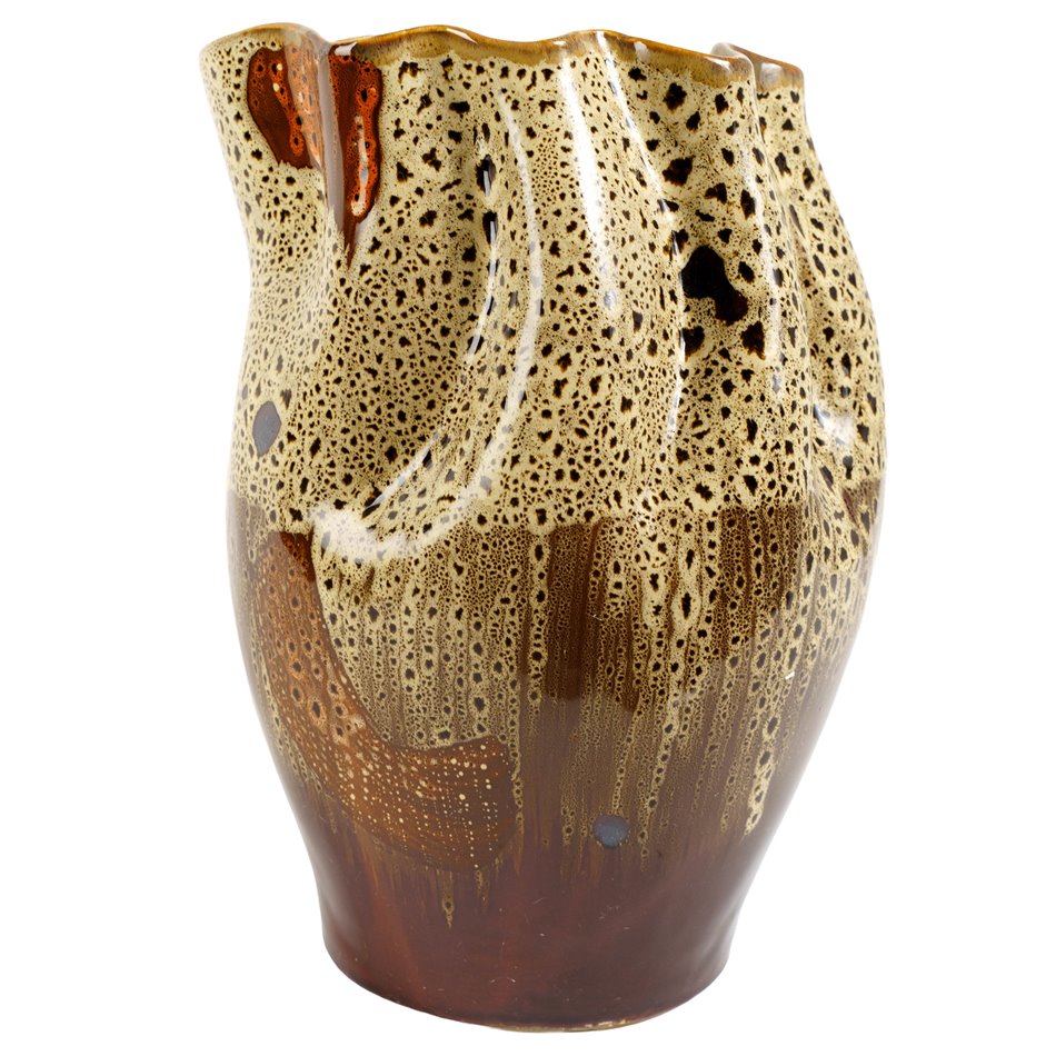Vase Brown L, stoneware, H30x22.5x20.5cm