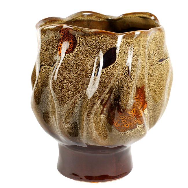 Vase Brown, stoneware, H24x21x21cm