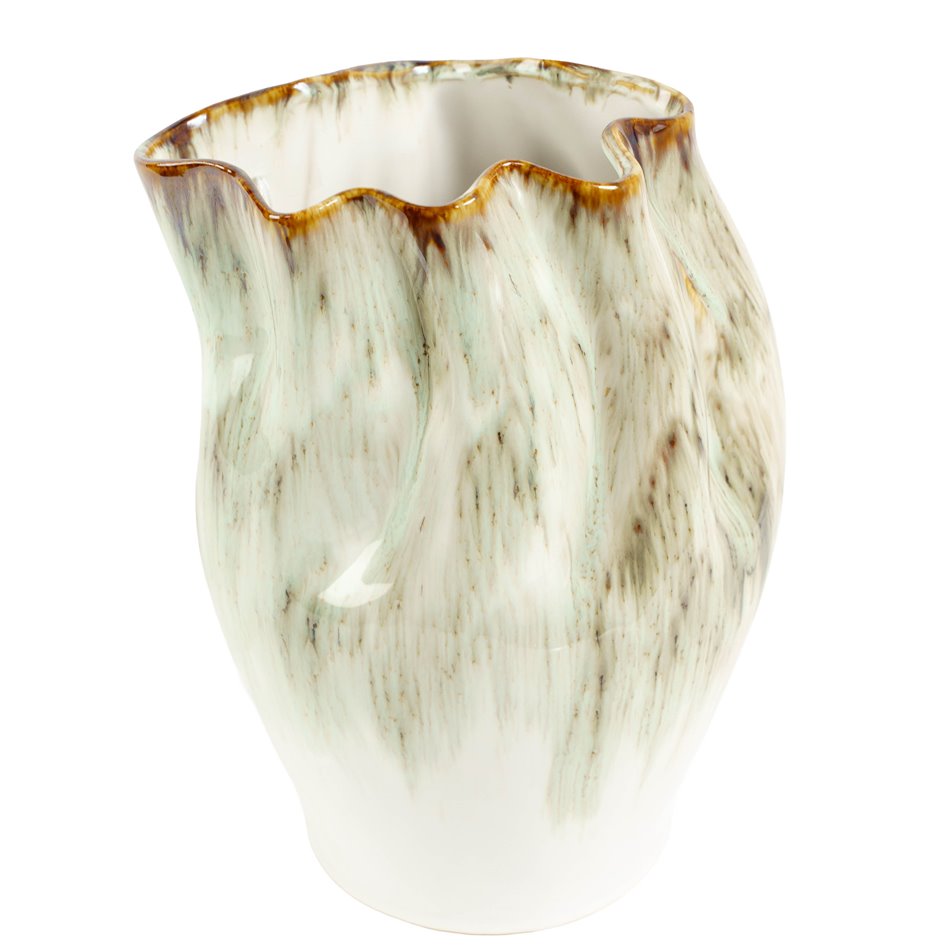 Vase Green L, stoneware, H30x22.5x20.5cm