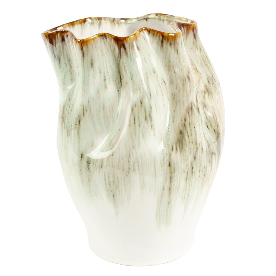 Vase Green L, stoneware, H30x22.5x20.5cm