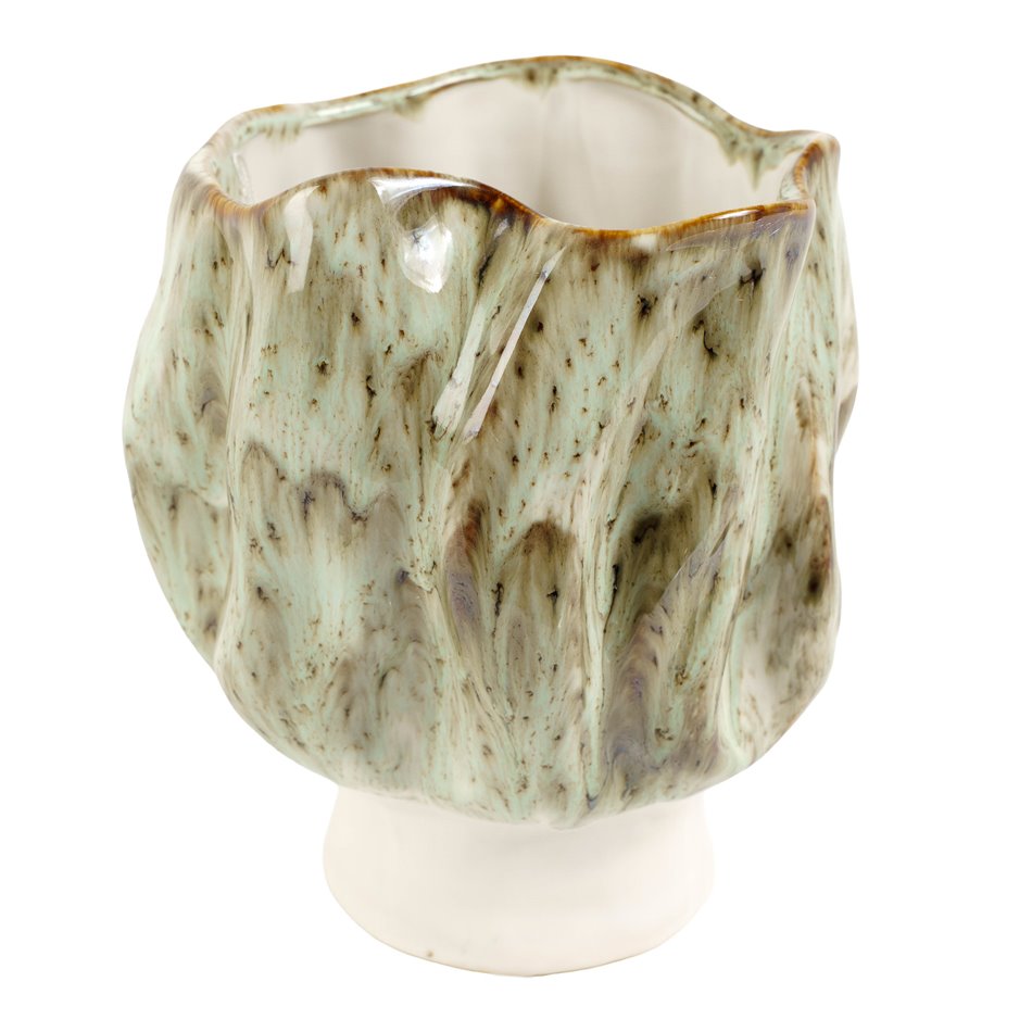Vase Green, stoneware, H24x21x21cm