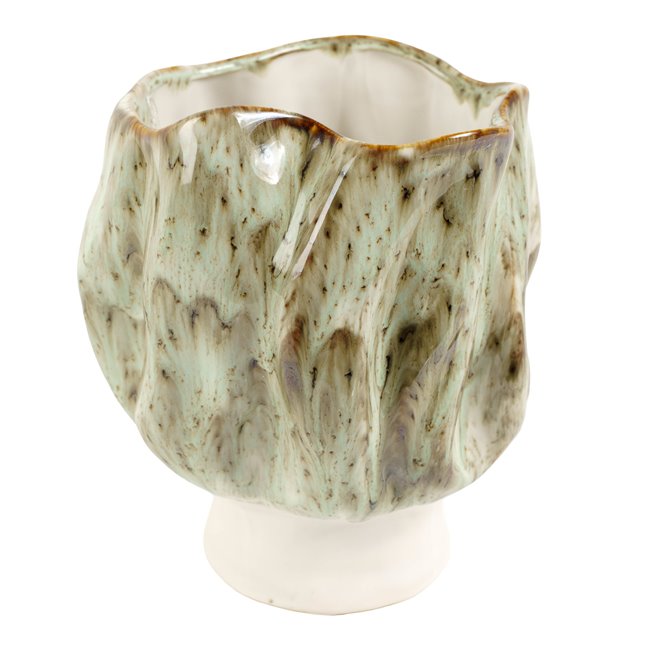 Vase Green, stoneware, H24x21x21cm