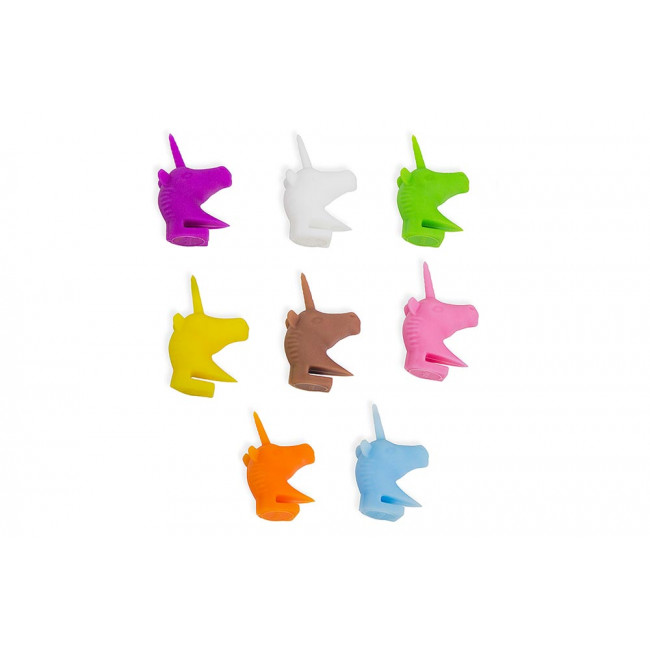 Цветные маркеры для стакан Unicorn, набор из 8, силикон, H2x3cm