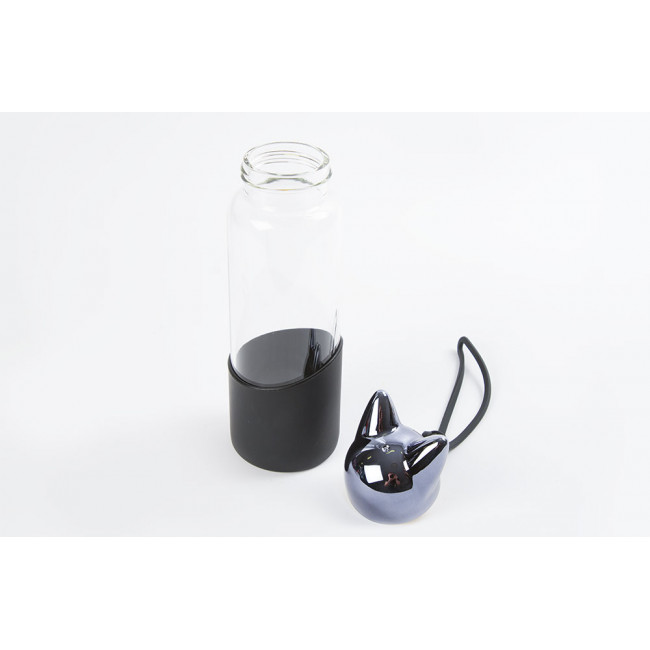 бутылка Cat, цвет черный, боросиликатного, 350ml, 20x6cm