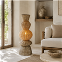 Floor lamp TITUS NAT, jute lampshade, H109cm, D37cm, E27 40W(MAX)