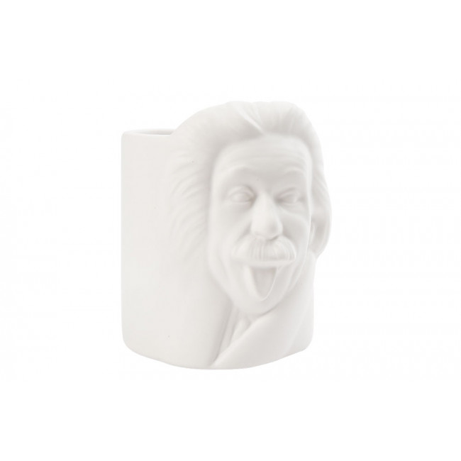 Pen holder Albert Einstein, white, ceramic 9.5x8cm