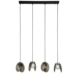 Подвесной светильник Ikaria line, черный/белый, H150x80x20cm, G9x4 15W(MAX)