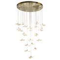 Pendant lamp Yabukko, transparent/gold color, D80cm, LEDx26 4W, LEDx8 3W, 3000K/4000K/6000K