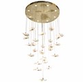 Pendant lamp Yabukko, transparent/gold color, D80cm, LEDx26 4W, LEDx8 3W, 3000K/4000K/6000K