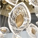 Pendant lamp Yabukko, transparent/gold color, D80cm, LEDx26 4W, LEDx8 3W, 3000K/4000K/6000K
