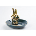Ring holder Vittoria, golden/blue, porcelain, H9cm D10cm