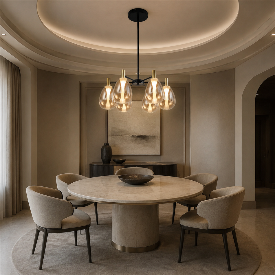 Подвесной светильник Rigonda amber C6, H120x60x60cm, LED 32.4W, 3000K, 3108lm