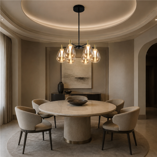 Подвесной светильник Rigonda amber C6, H120x60x60cm, LED 32.4W, 3000K, 3108lm