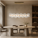 Pendant lamp Smilde 105, transparent/gold color, H30-125x105x40cm, LED 144W, 3000K/4000K/6000K, 9072lm