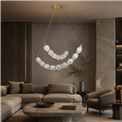 Pendant lamp Sailly, transparent/brass color, D64cm, LED 38W, 3000K/4000K/6000K, 2090lm