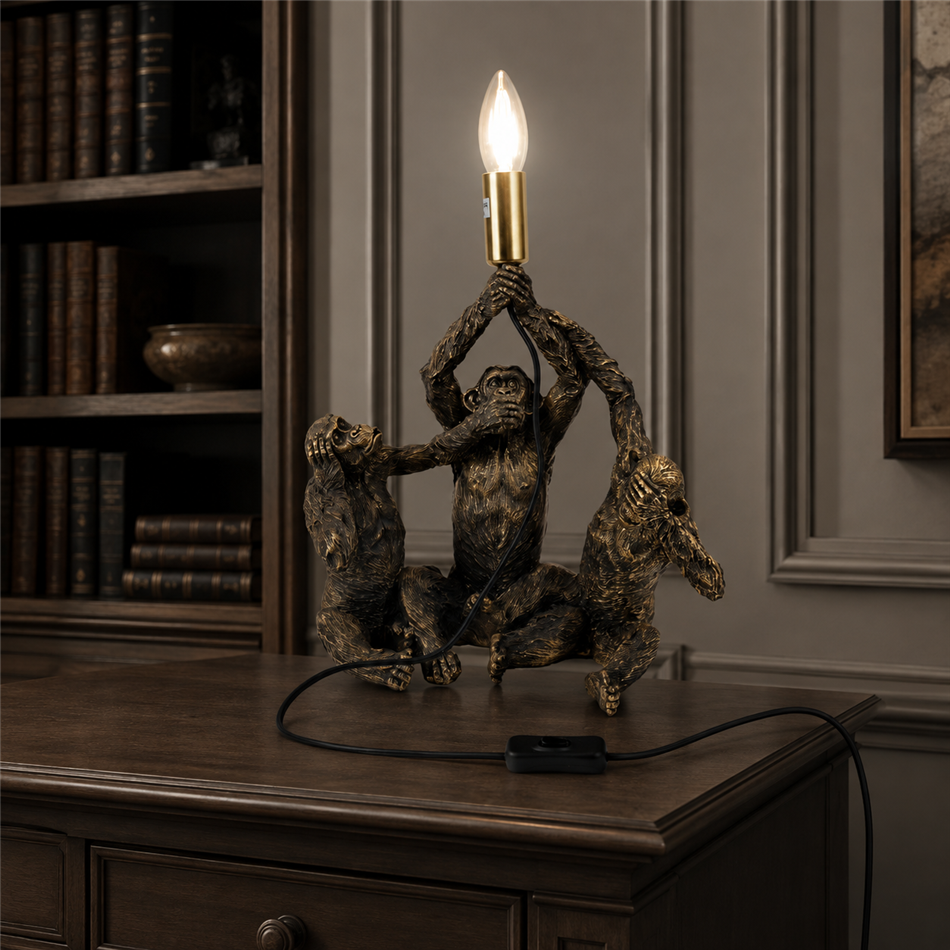 Table lamp Three monkeys, H29.5x16x27.5cm, E14 40W(MAX)