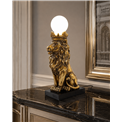 Настольная лампа Lion, черный/золотой цвет, H42.5x21x14cm, E27 40W(MAX)