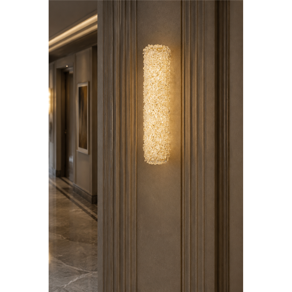 Wall lamp Keliberg, gold/champagne color, H40x12x11cm, G4x5 5W(MAX)