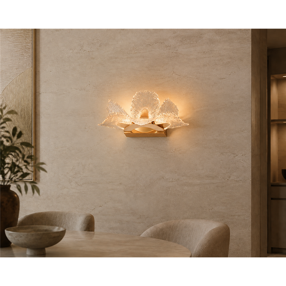 Настенный светильник Smilde, прозрачный/золотой цвет, H20x35cm, LED 24W, 3000K/4000K/6000K, 1320lm