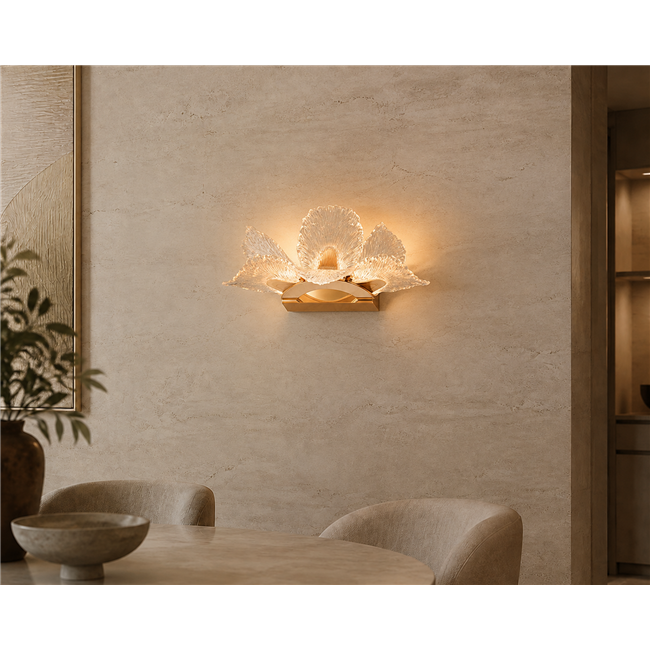 Настенный светильник Smilde, прозрачный/золотой цвет, H20x35cm, LED 24W, 3000K/4000K/6000K, 1320lm