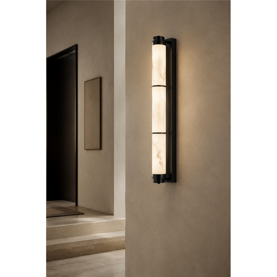 Wall lamp Adri black, H8x88x13.6cm, LED 38W, 3000K, 1400lm