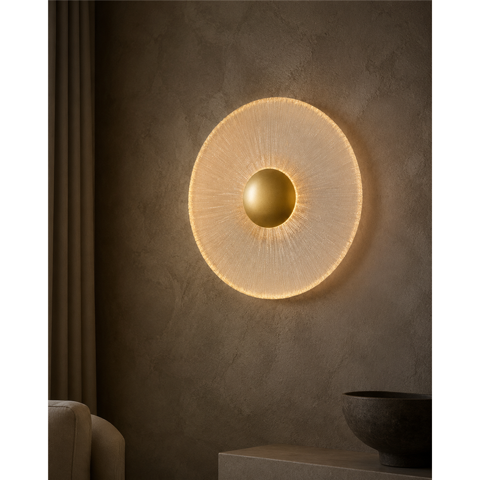 Настенный светильник Agria gold, прозрачный/золотой цвет, H28x28x7cm, LED 10W, 3000K, 250lm