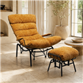 Armchair Vienna Swing and stool, yellow color, H105x83x52cm, seat height 40cm