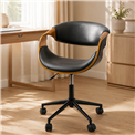 Office chair Saga, walnut/black, H73-83x56x55cm, seat height 44-54cm