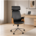 Office chair Saviore, walnut/black, H116.5-122.5x67.5x73.5cm, seat height 46-52cm