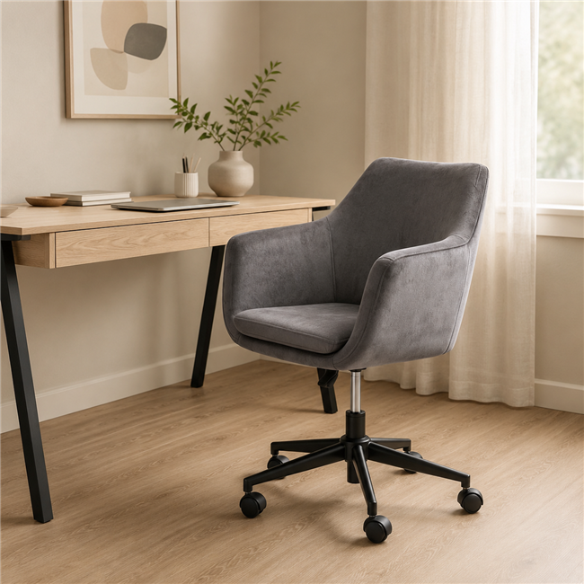 Office chair Aron, dark grey, H91x58x58cm, seat height 44-54cm