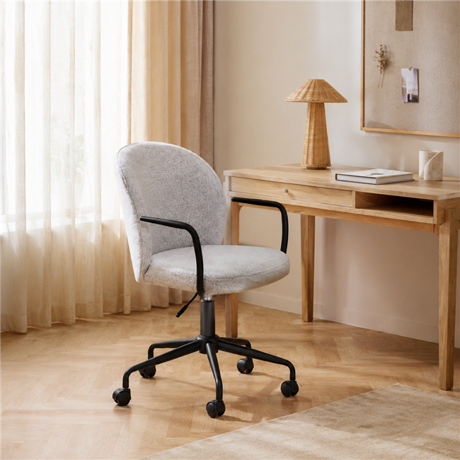 Office chair Atricia, beige, H93.5x59x50cm, seat height 45-55cm
