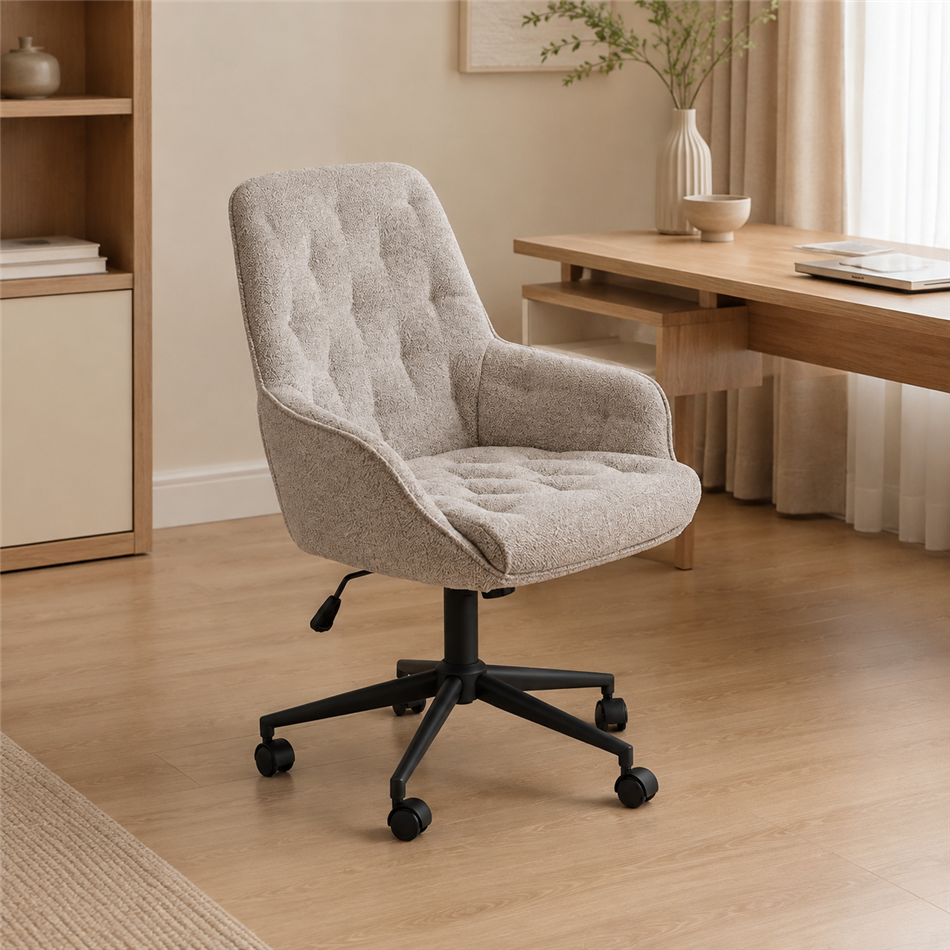 Office chair Ariko, beige, H106x60x67.5cm, seat height 47-57cm