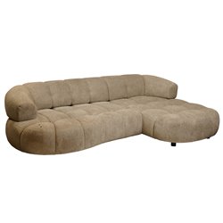 Corner sofa Welpa, right side, Aragon 20, brown, H79x284x183cm, seat height 46cm