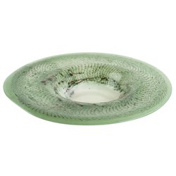 Deco dish Deskati, glass, H8cm, D40cm