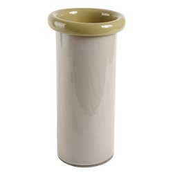 Vase Dalen L, olive green/sand color, glass, H30.5cm, D15cm