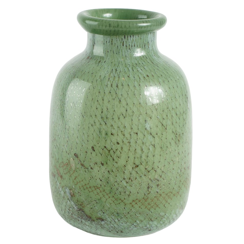Vase Deskati slim, green, glass, H31cm, D21cm