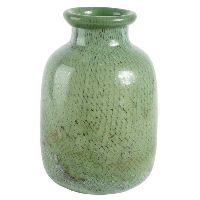 Vase Deskati slim, green, glass, H31cm, D21cm