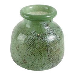 Vase Deskati, green, glass, H24cm, D23cm