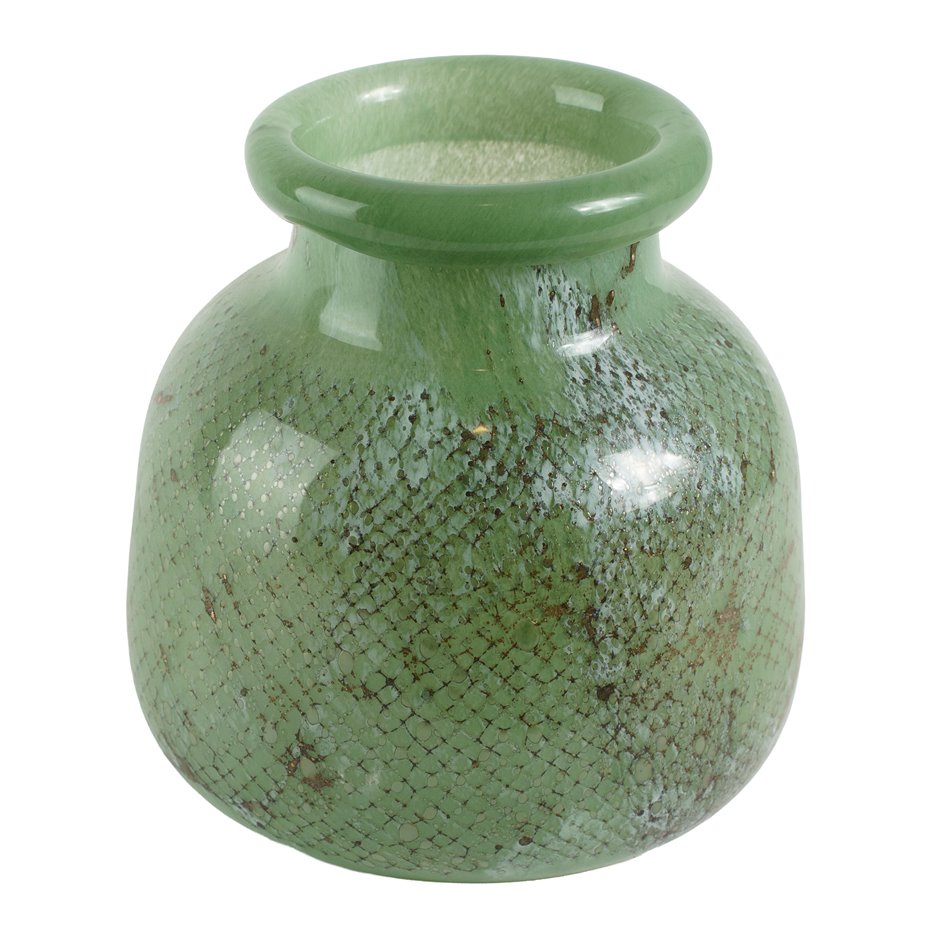 Vase Deskati, green, glass, H24cm, D23cm