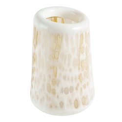 Vase Dijon, white/beige, glass, H28cm, D19.5cm
