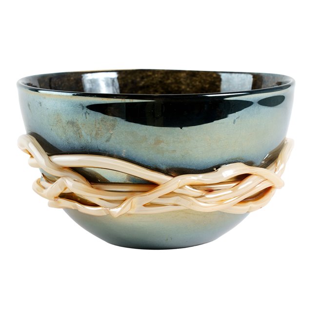 Deco bowl Detva, glass, H15cm, D23cm