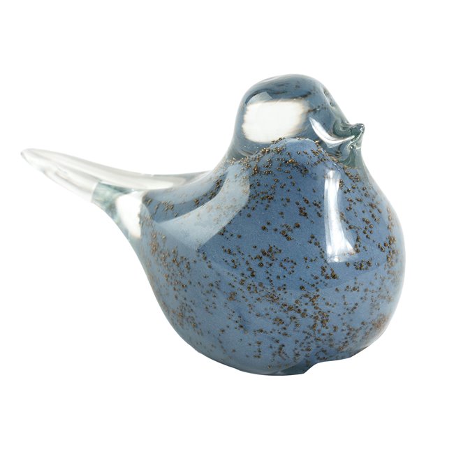Deco figurine Bird, glass, H8x12.5x7cm
