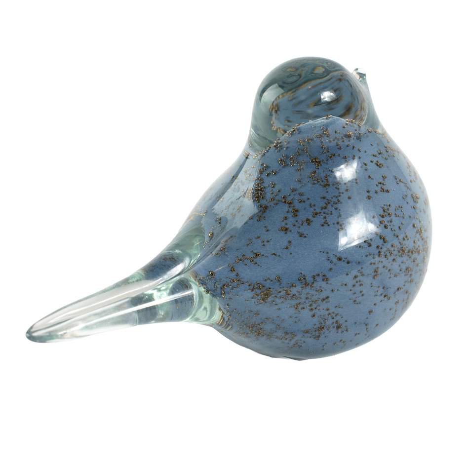 Deco figurine Bird, glass, H8x12.5x7cm