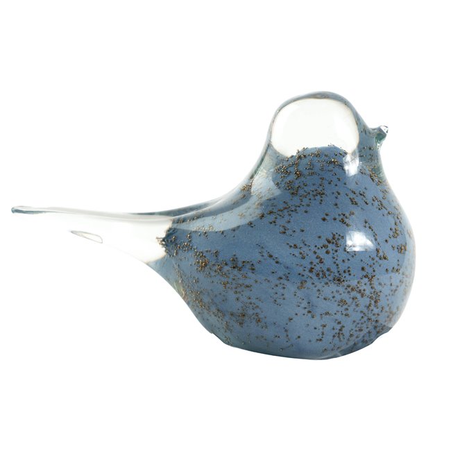 Deco figurine Bird, glass, H8x12.5x7cm